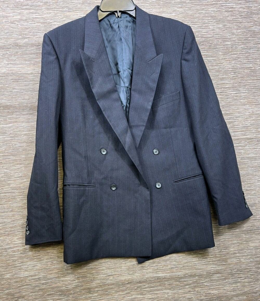 Yves Saint Laurent Blazer Mens 38 Gray Pinstripe Double Breasted Jacket France